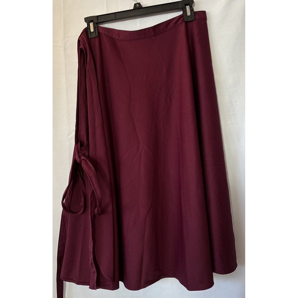 Vintage Beeline‎ Fashions Burgundy Wrap Around Skirt Women's S Union Made Midi